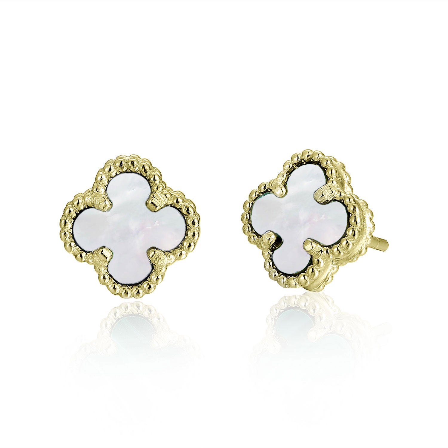 Silver earrings with semi-precious stone