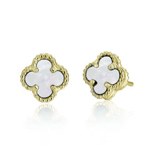 Silver earrings with semi-precious stone
