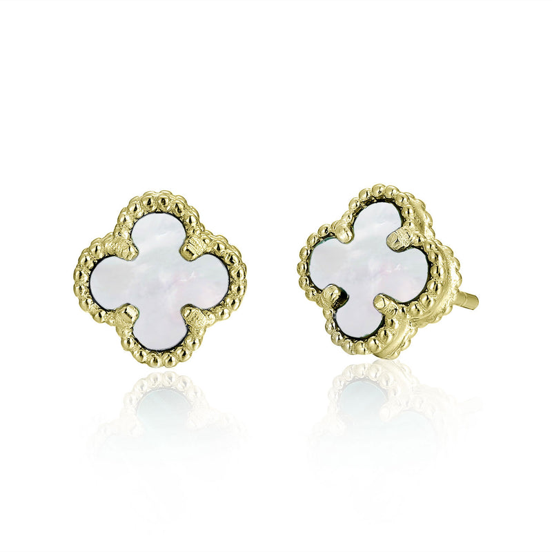 Silver earrings with semi-precious stone