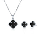 Silver set with semi-precious stone