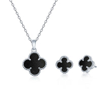 Silver set with semi-precious stone