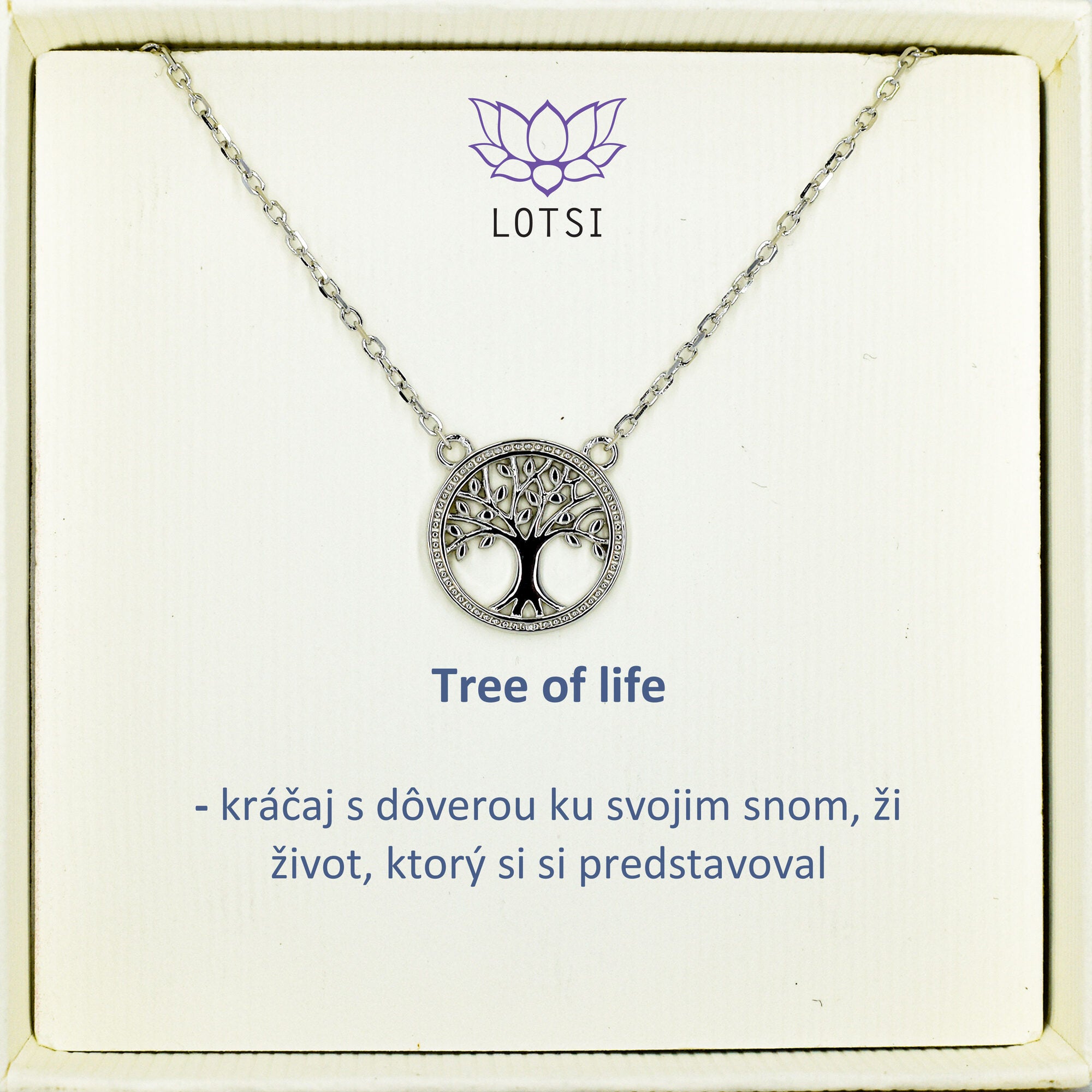 Strieborná retiazka Tree of life