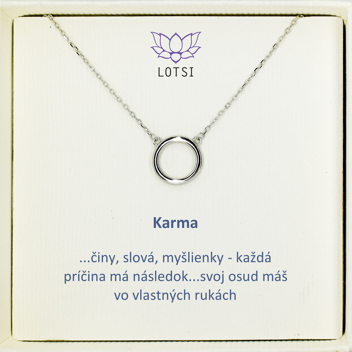 Strieborná retiazka Karma