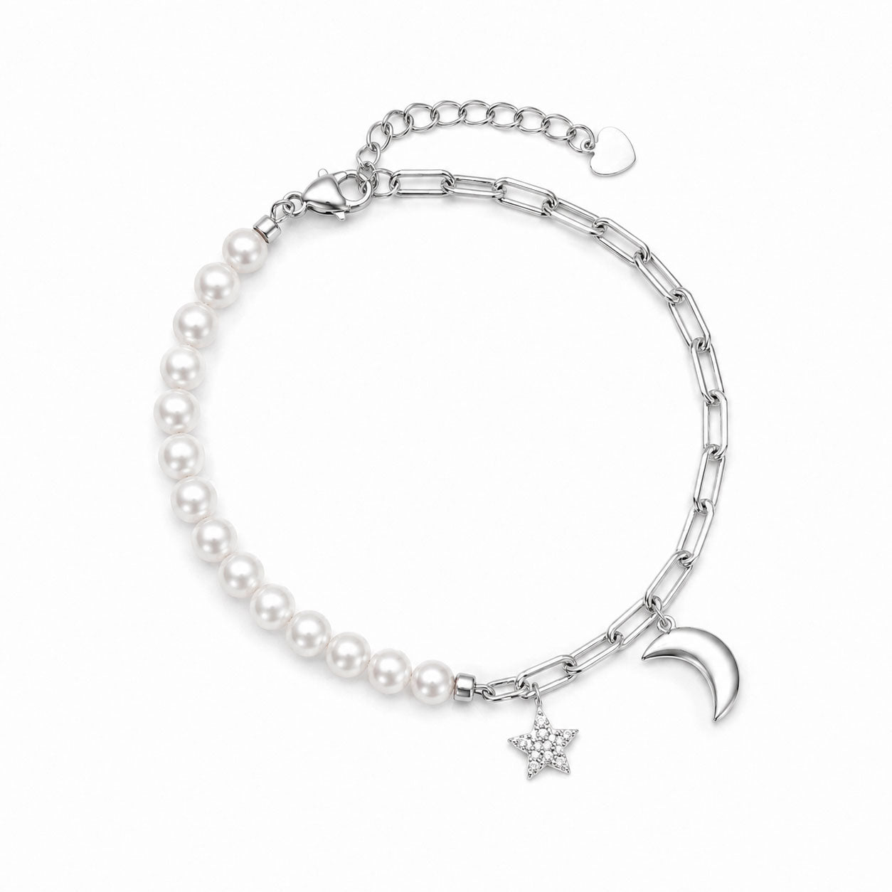 Silver bracelet with semi-precious stone