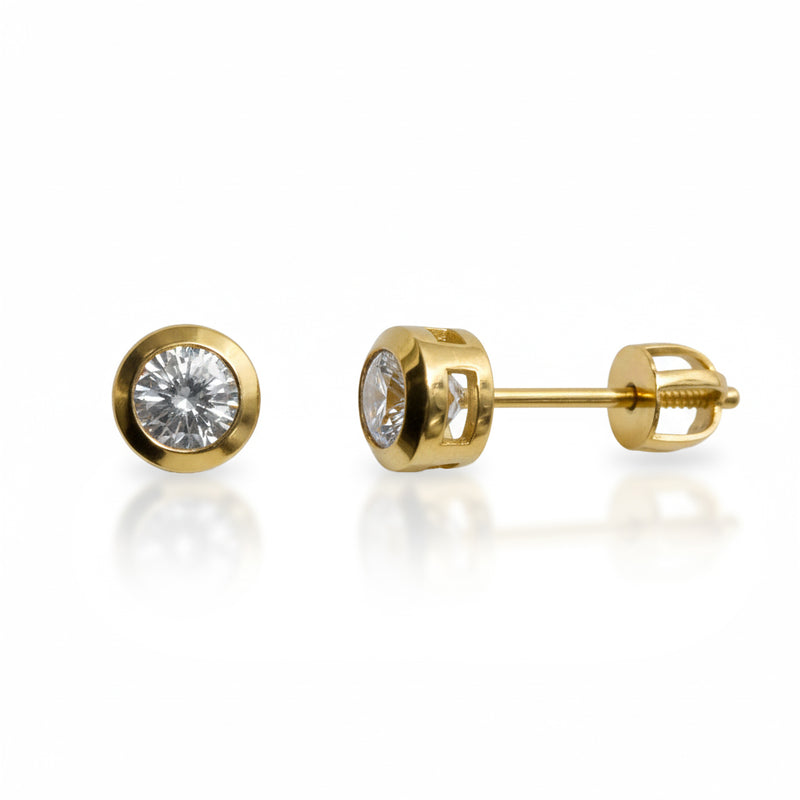 Gold screw earrings
