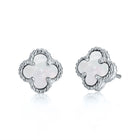 Silver earrings with semi-precious stone