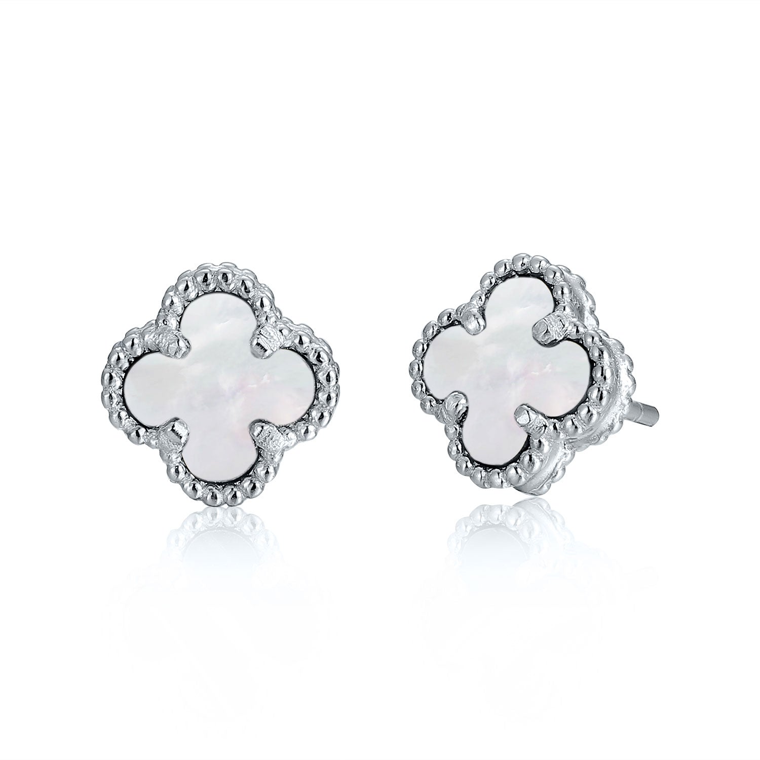 Silver earrings with semi-precious stone
