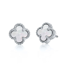 Silver earrings with semi-precious stone