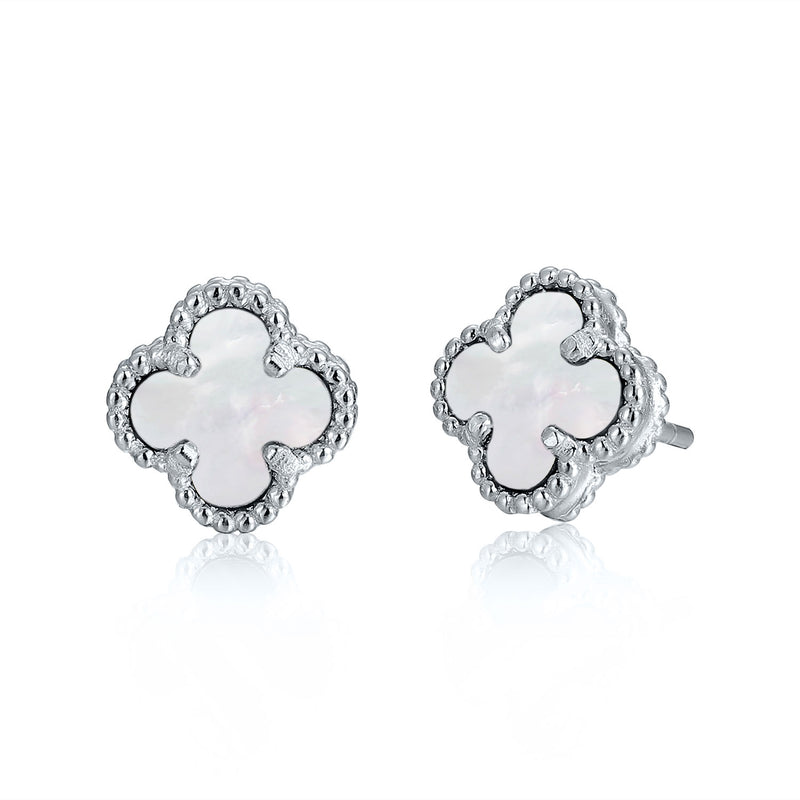 Silver earrings with semi-precious stone