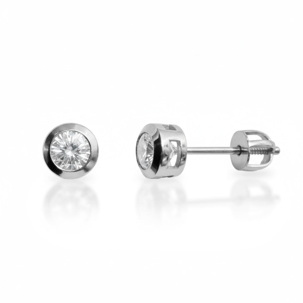 Gold screw earrings