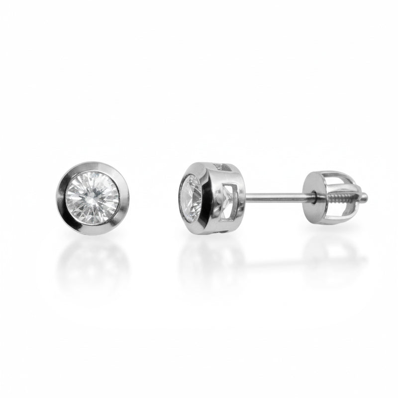 Gold screw earrings