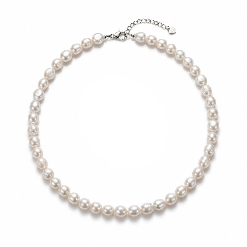 Silver chain with semi-precious stone