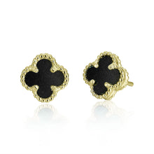 Silver earrings with semi-precious stone