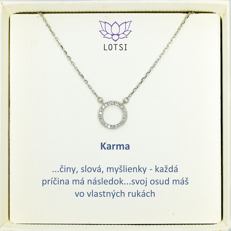 Strieborná retiazka Karma