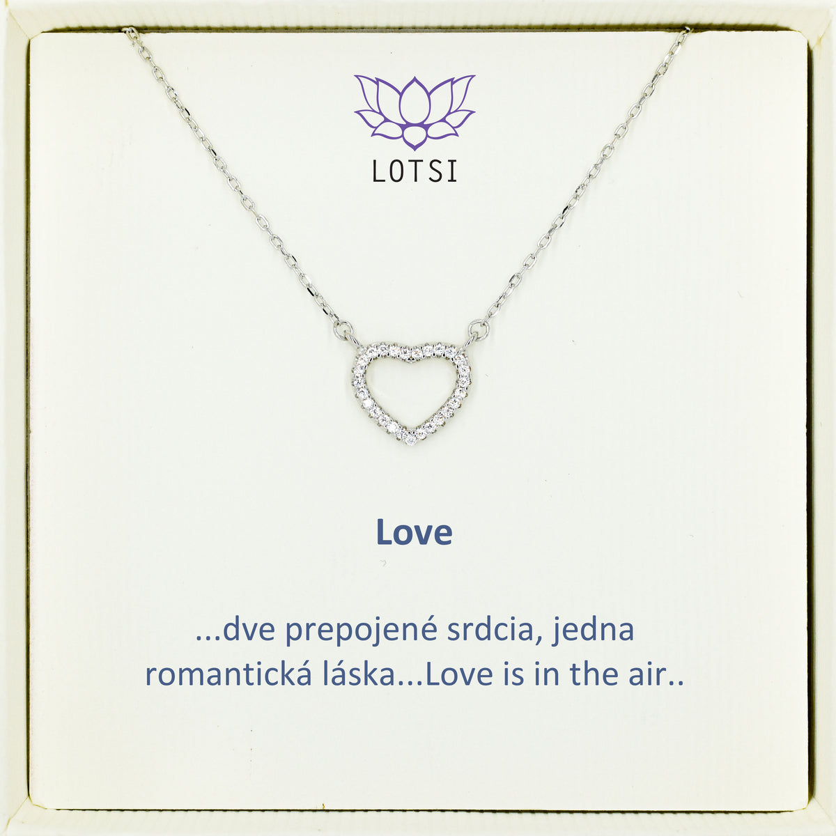 Strieborná retiazka Love