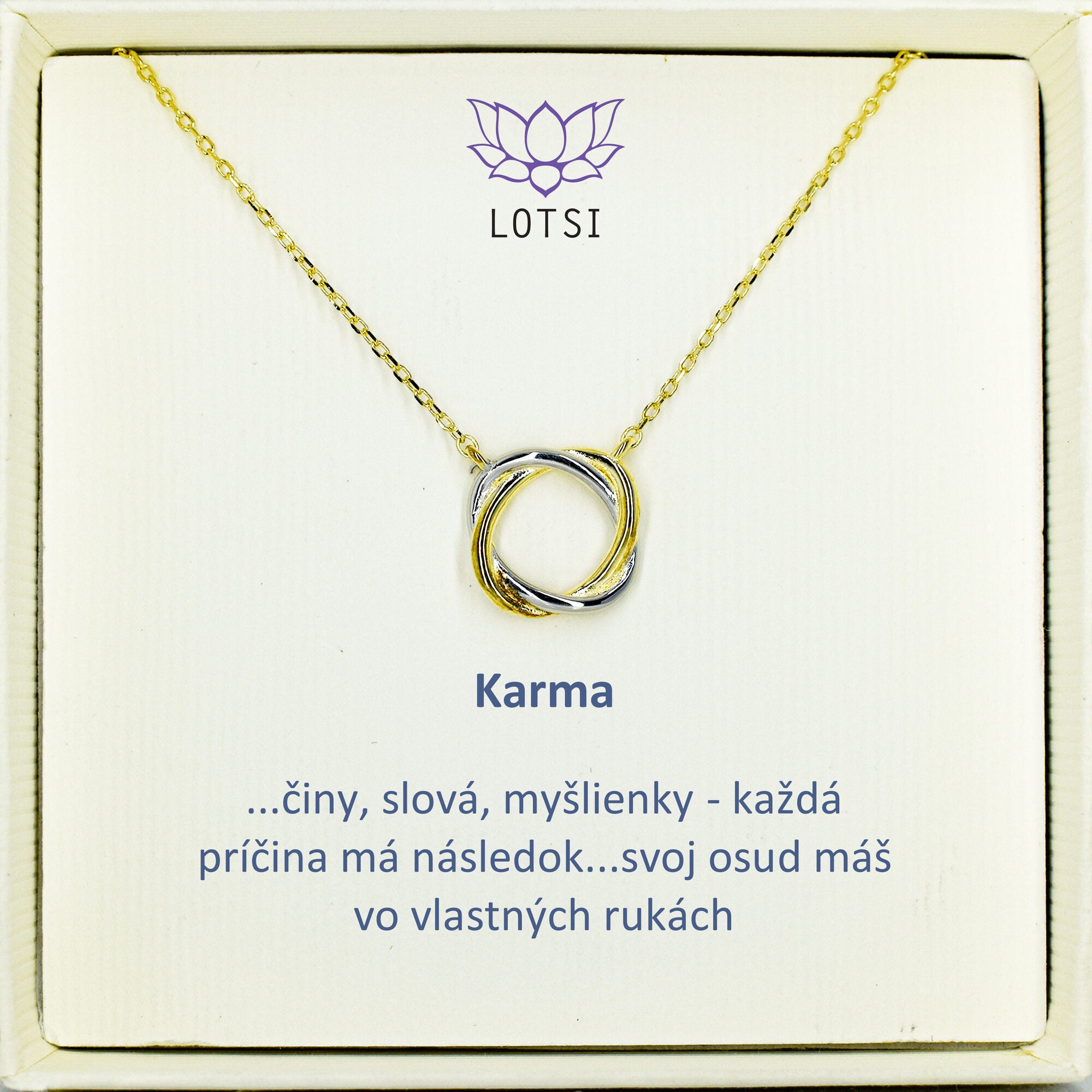 Strieborná retiazka Karma