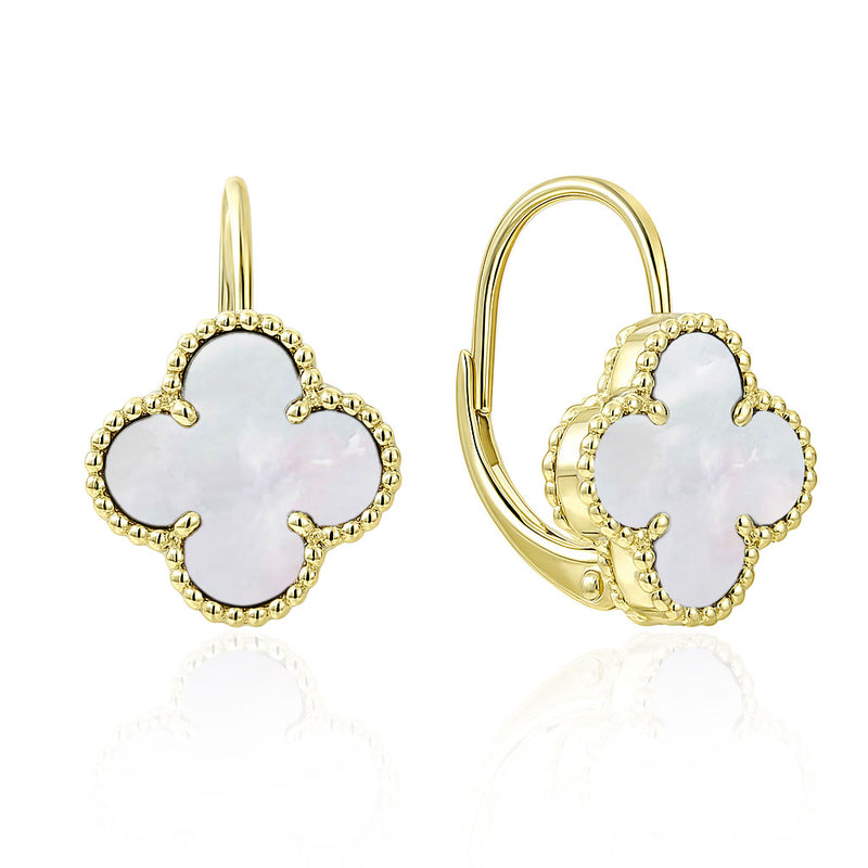 Silver earrings with semi-precious stone