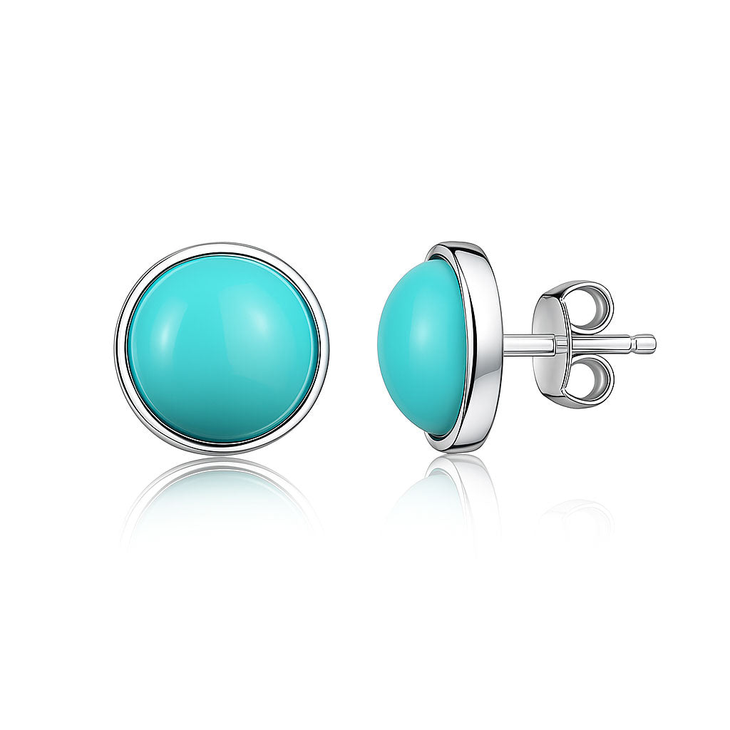 Silver earrings with semi-precious stone