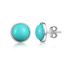 Silver earrings with semi-precious stone