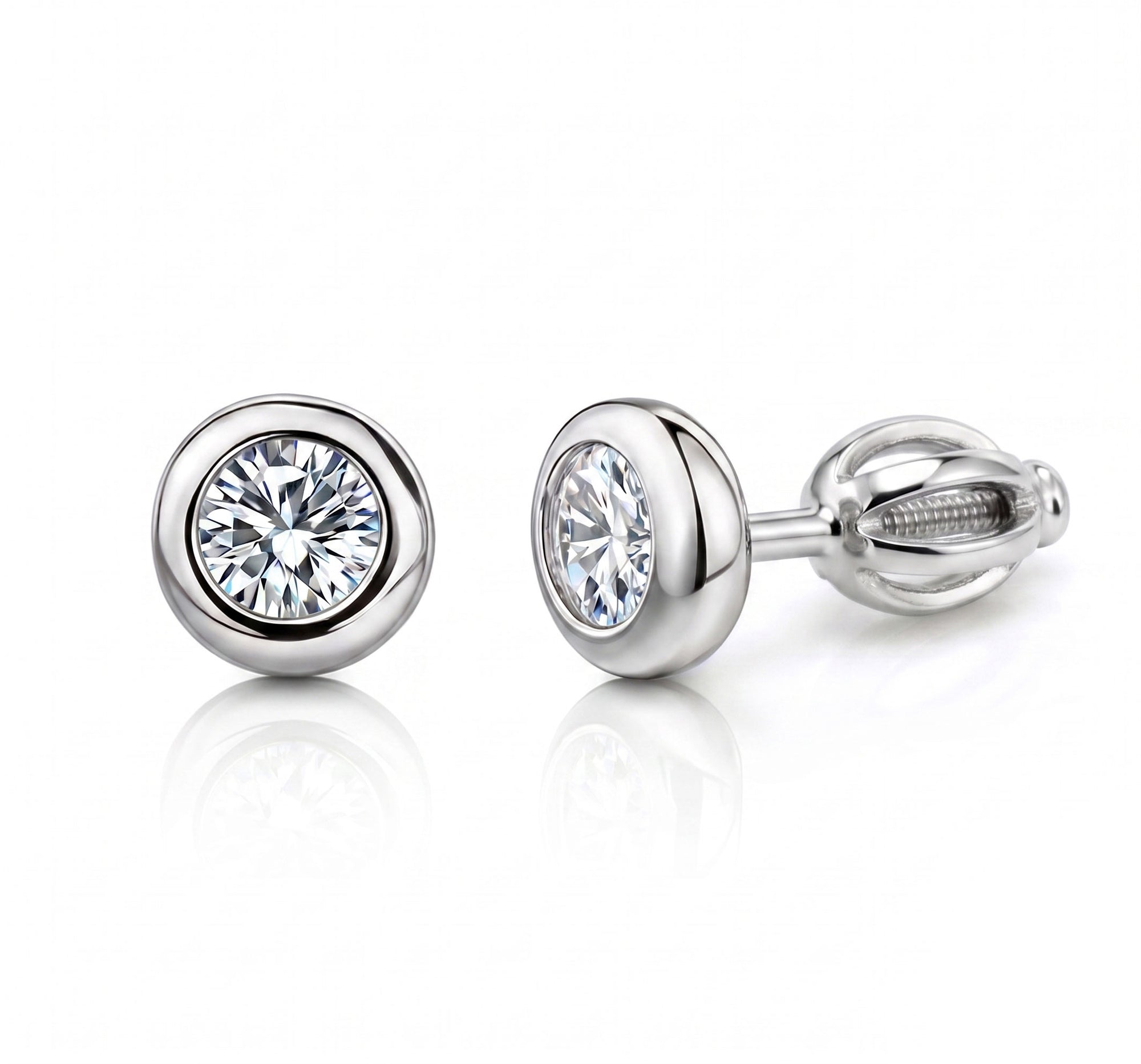 Silver screw earrings