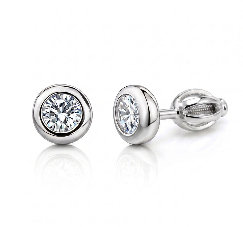 Silver screw earrings