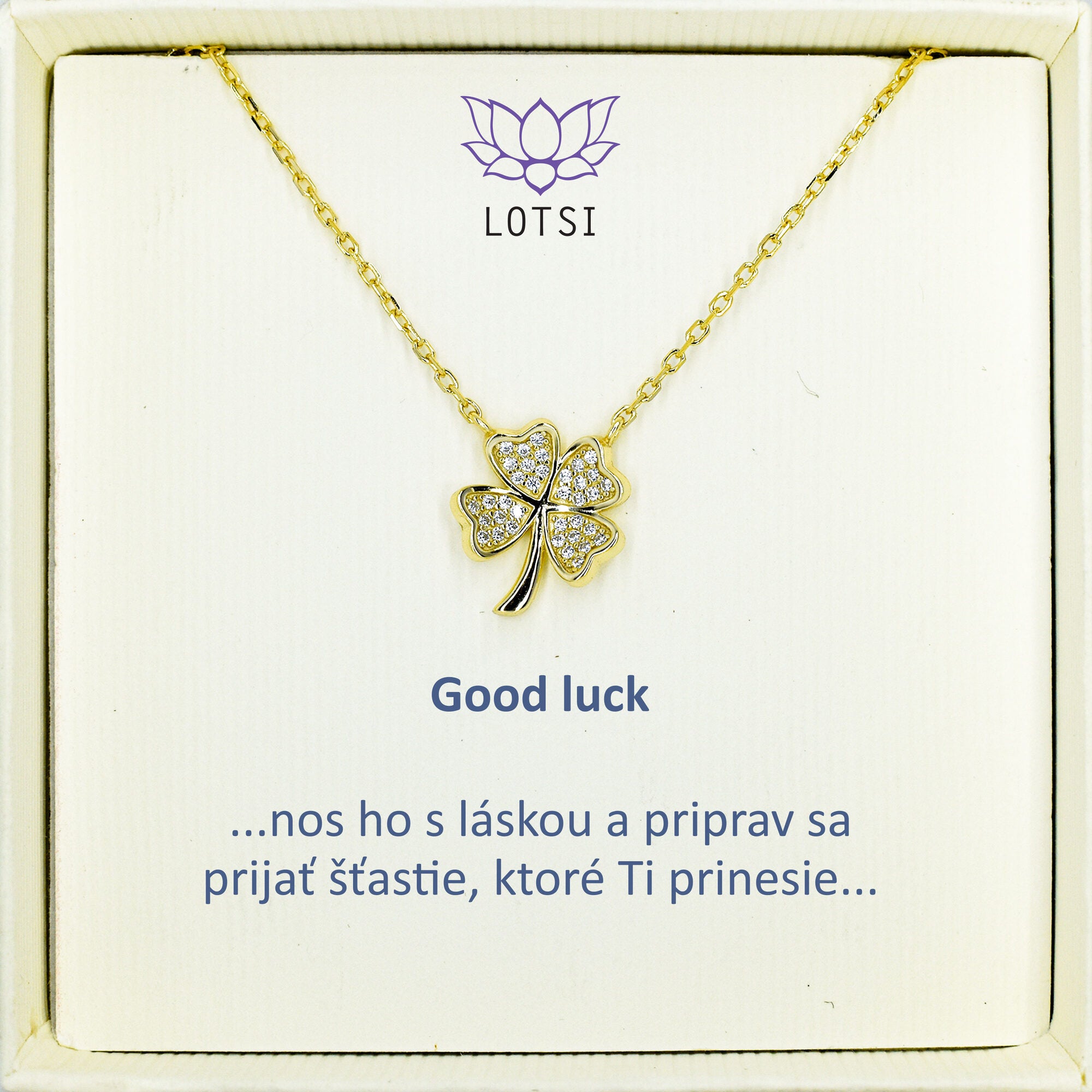 Strieborná retiazka Good luck