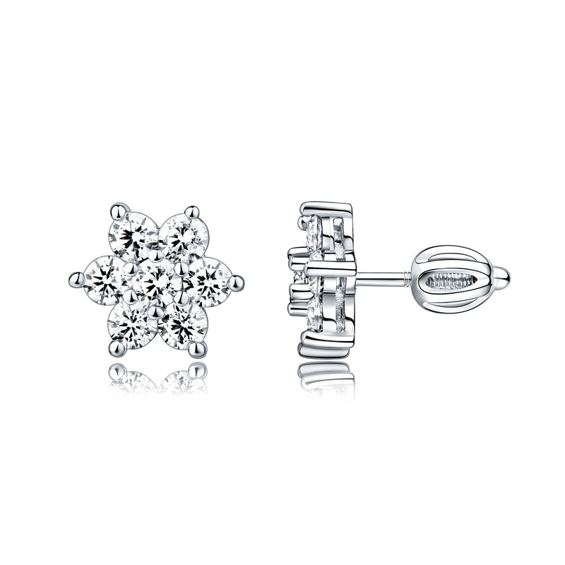 Silver screw earrings