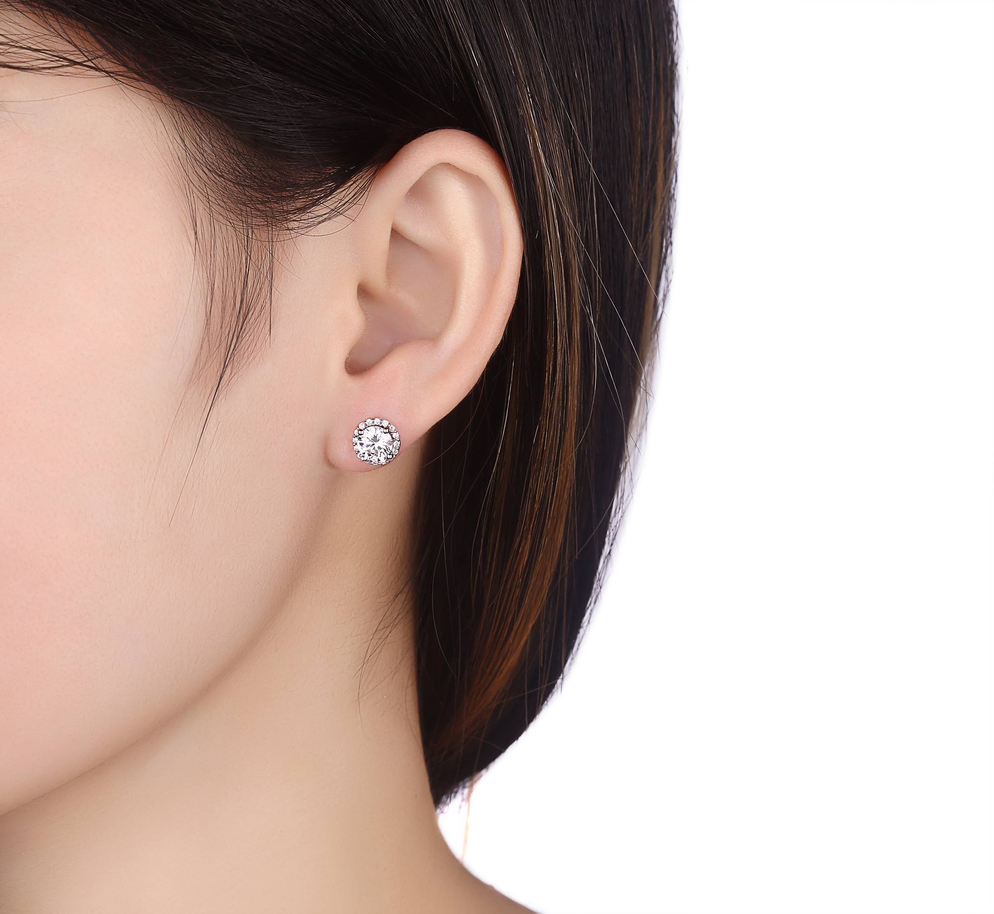 Silver screw earrings