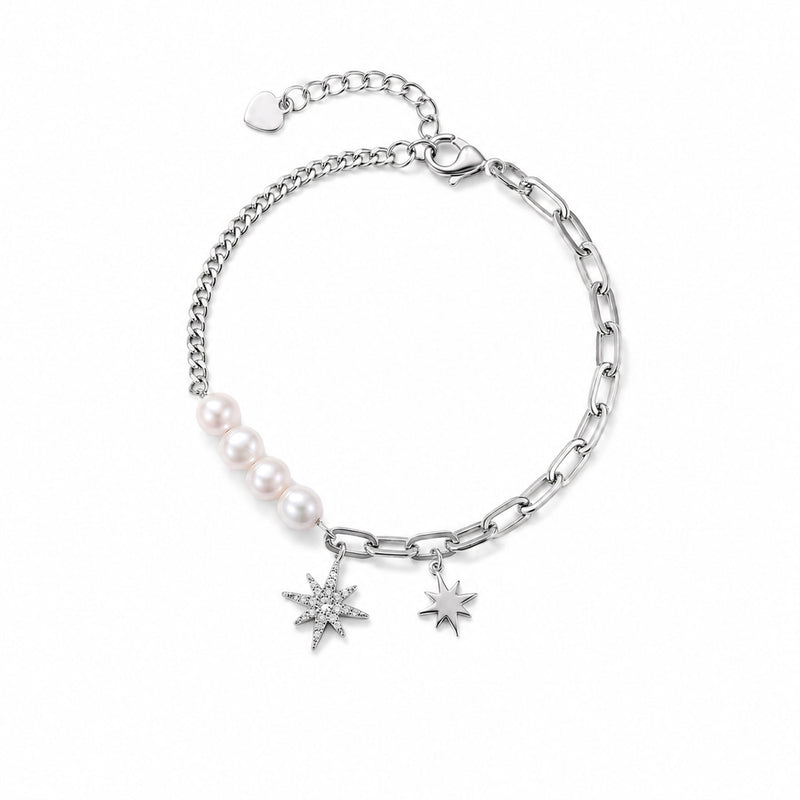 Silver bracelet with semi-precious stone