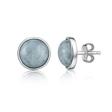 Silver earrings with semi-precious stone