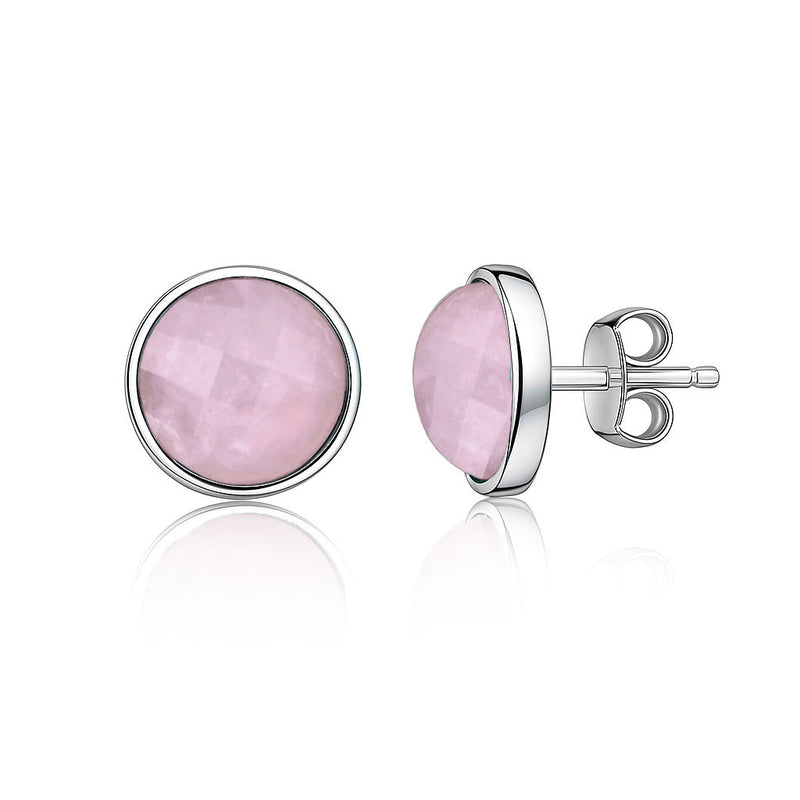 Silver earrings with semi-precious stone