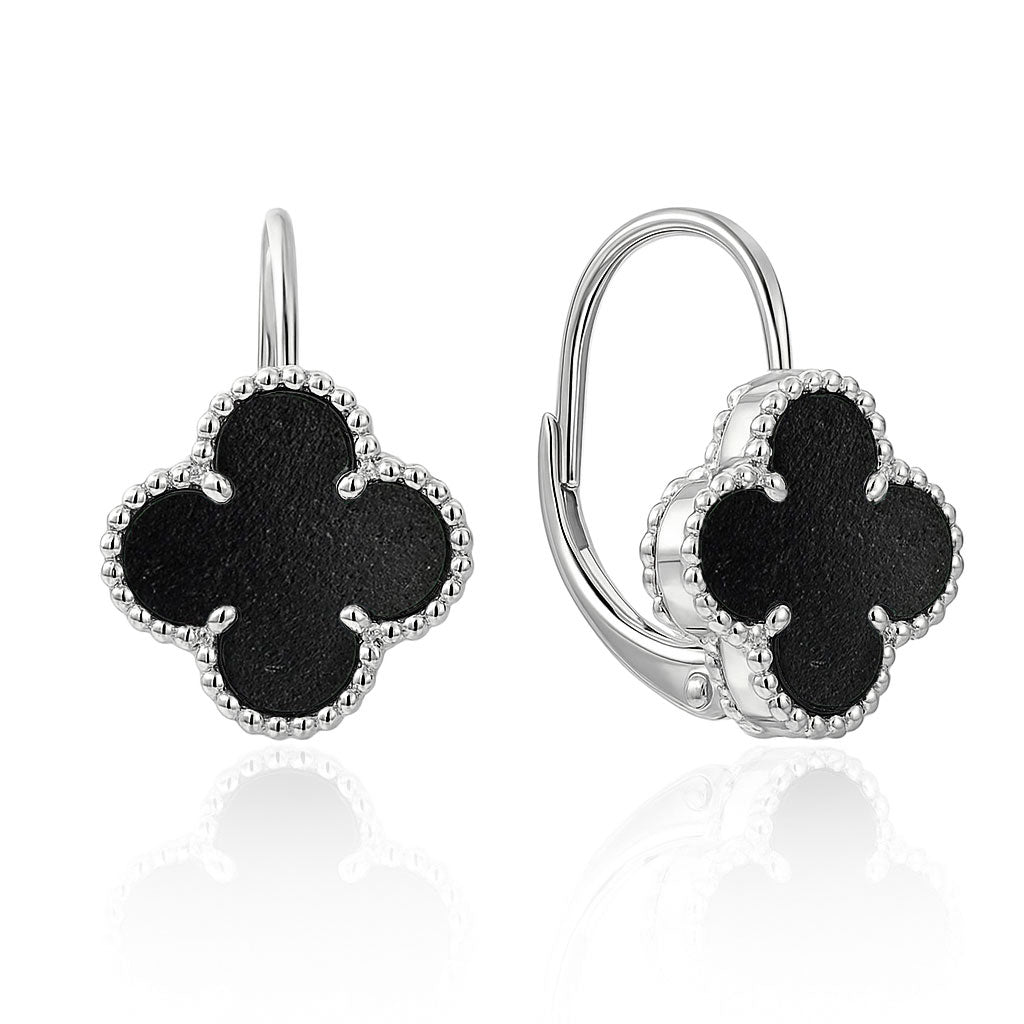 Silver earrings with semi-precious stone