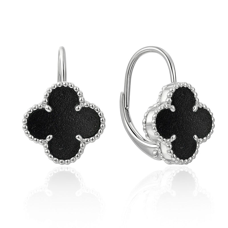 Silver earrings with semi-precious stone