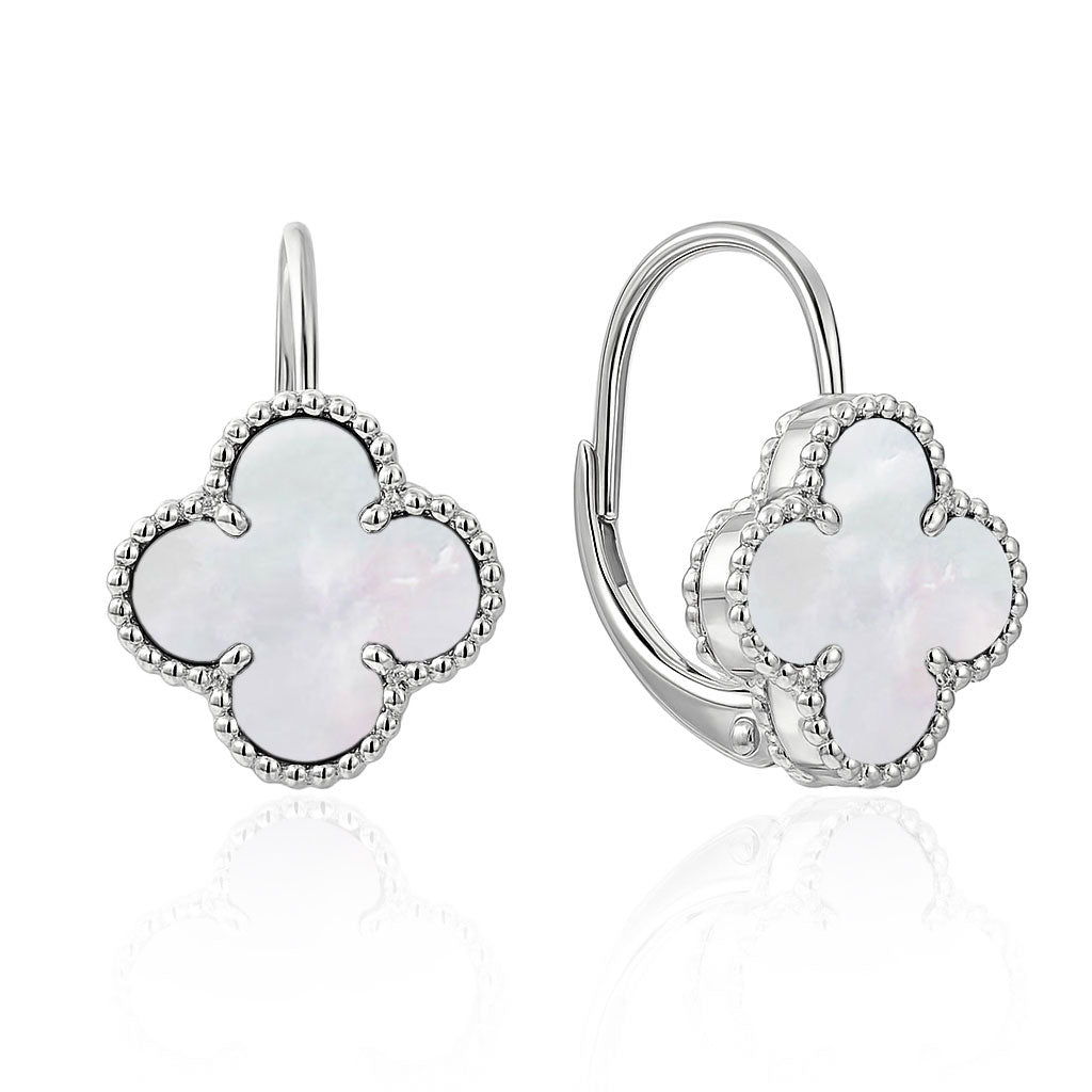 Silver earrings with semi-precious stone