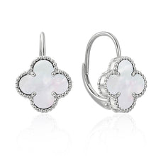Silver earrings with semi-precious stone