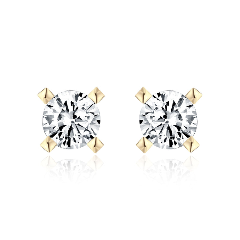 Gold screw earrings