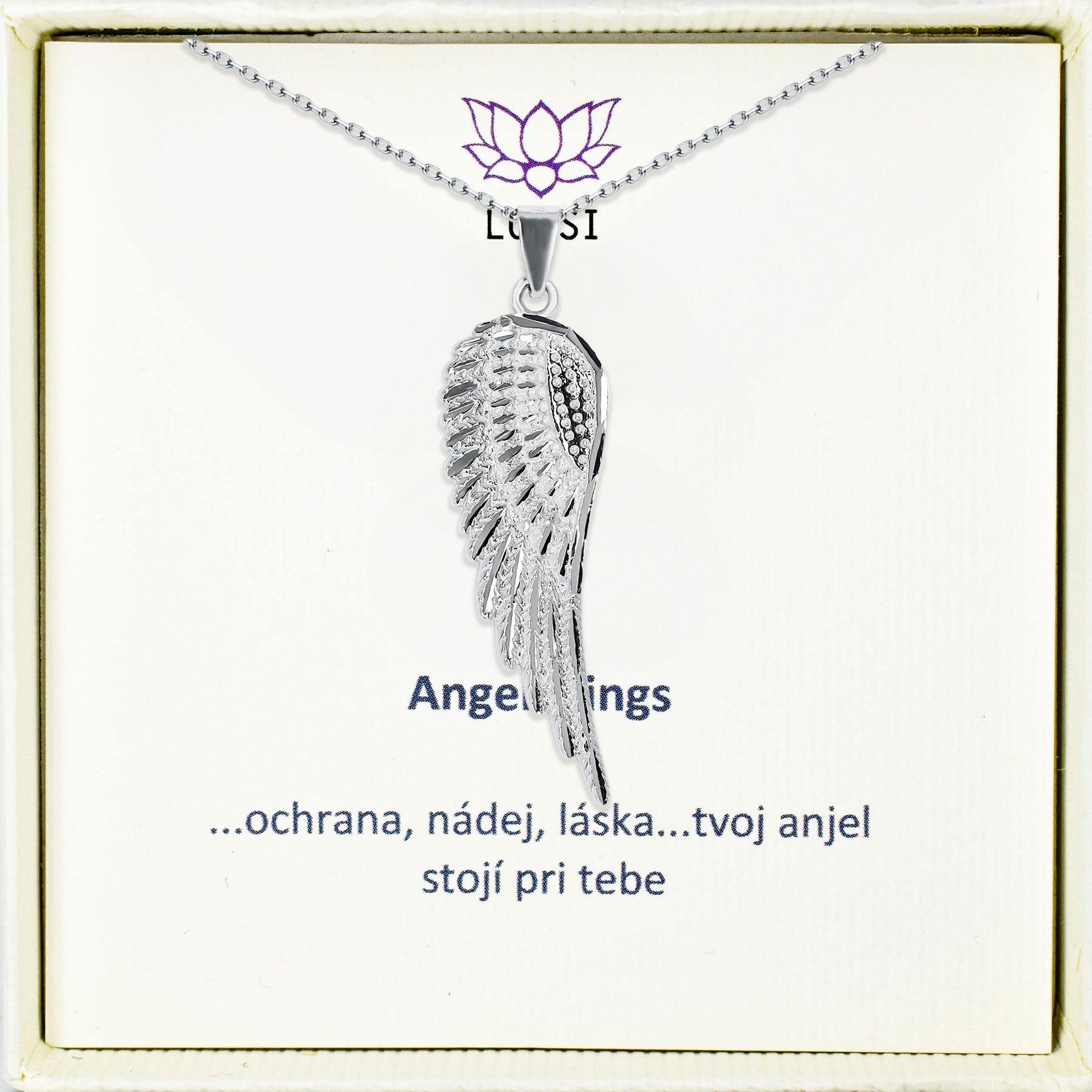 Silver chain Angel wings