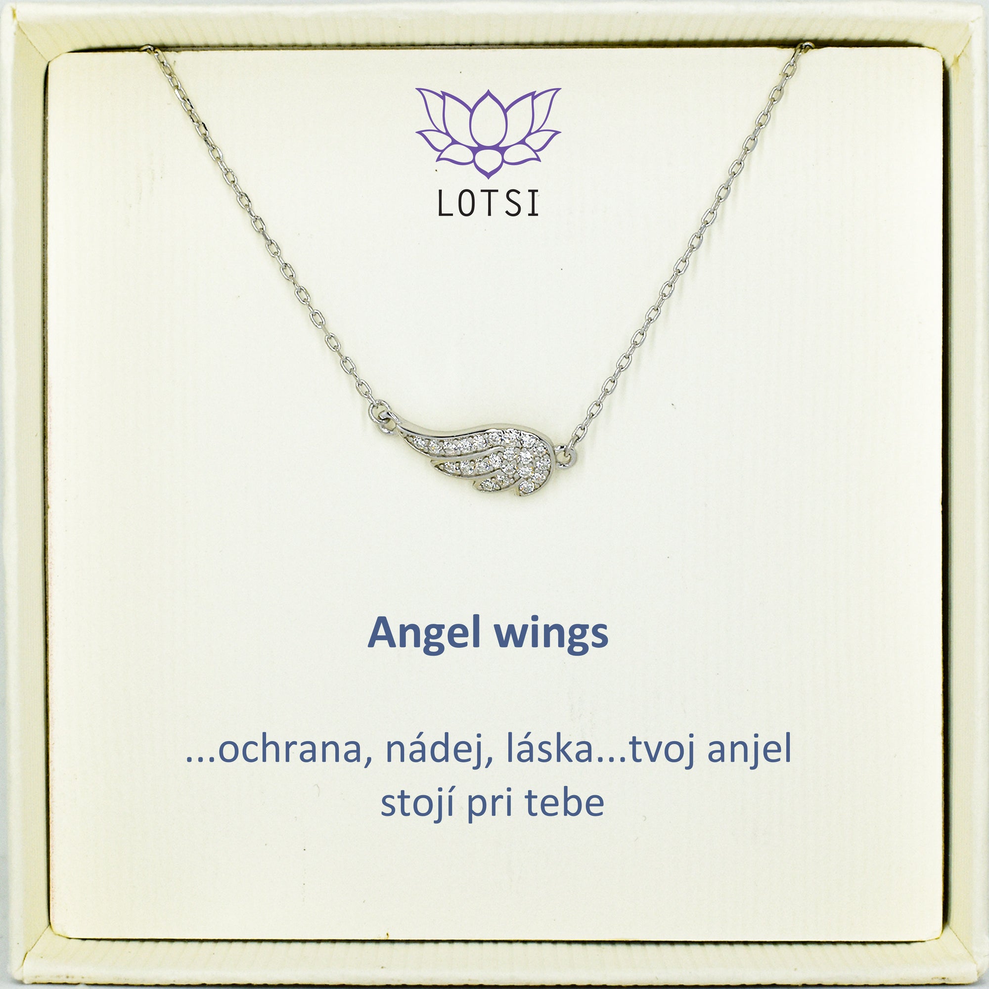 Strieborná retiazka Angel wings
