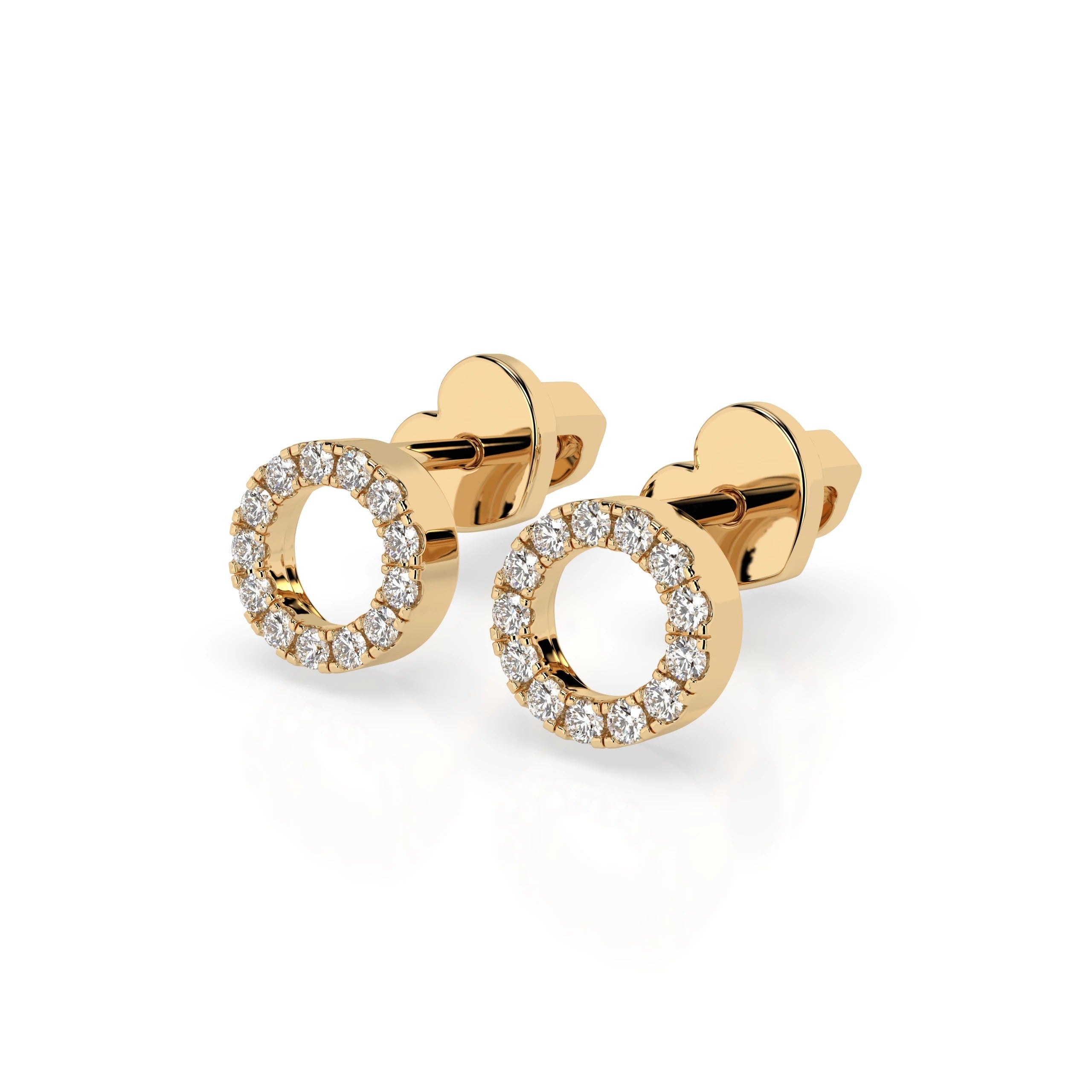 Náušnice s diamantmi, žlté zlato