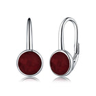 Silver earrings with semi-precious stone