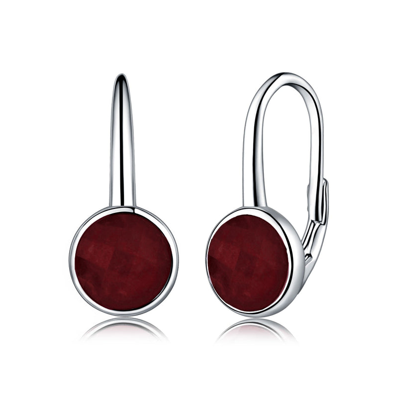 Silver earrings with semi-precious stone