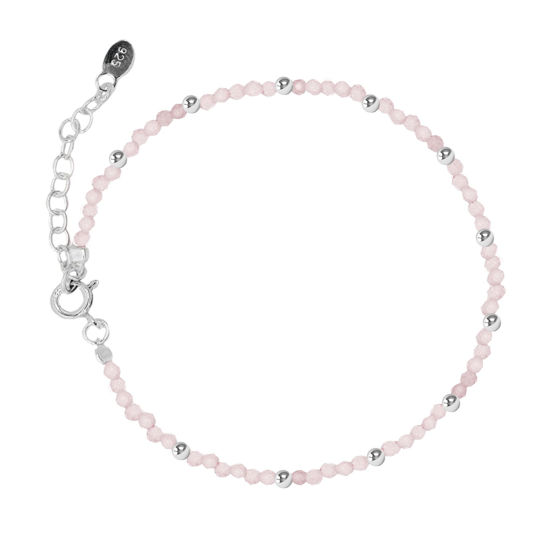 Silver bracelet with semi-precious stone