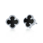 Silver earrings with semi-precious stone