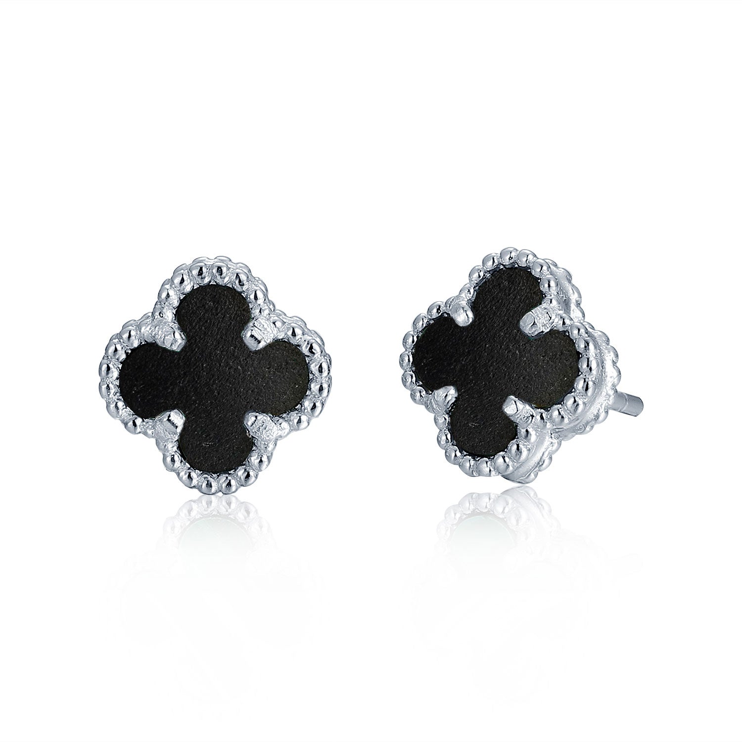 Silver earrings with semi-precious stone
