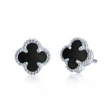 Silver earrings with semi-precious stone
